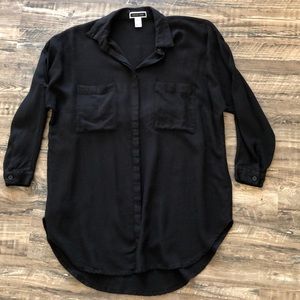 Another Story black 3/4 sleeve button up top